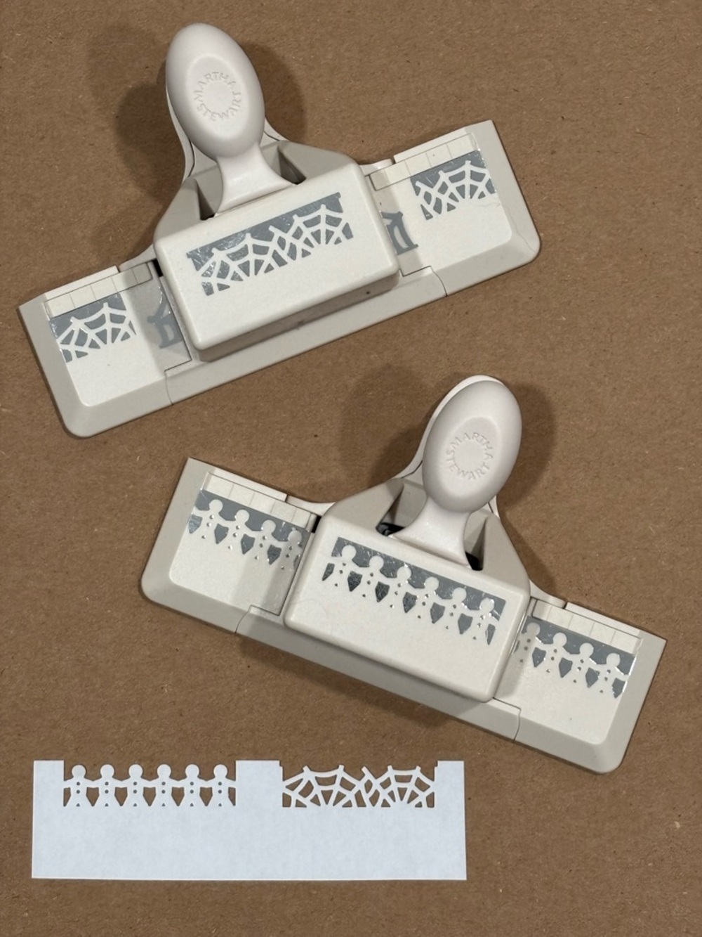 Martha Stewart Decorative Border Punch Set of 2: Spiderweb and Gingerbread Men